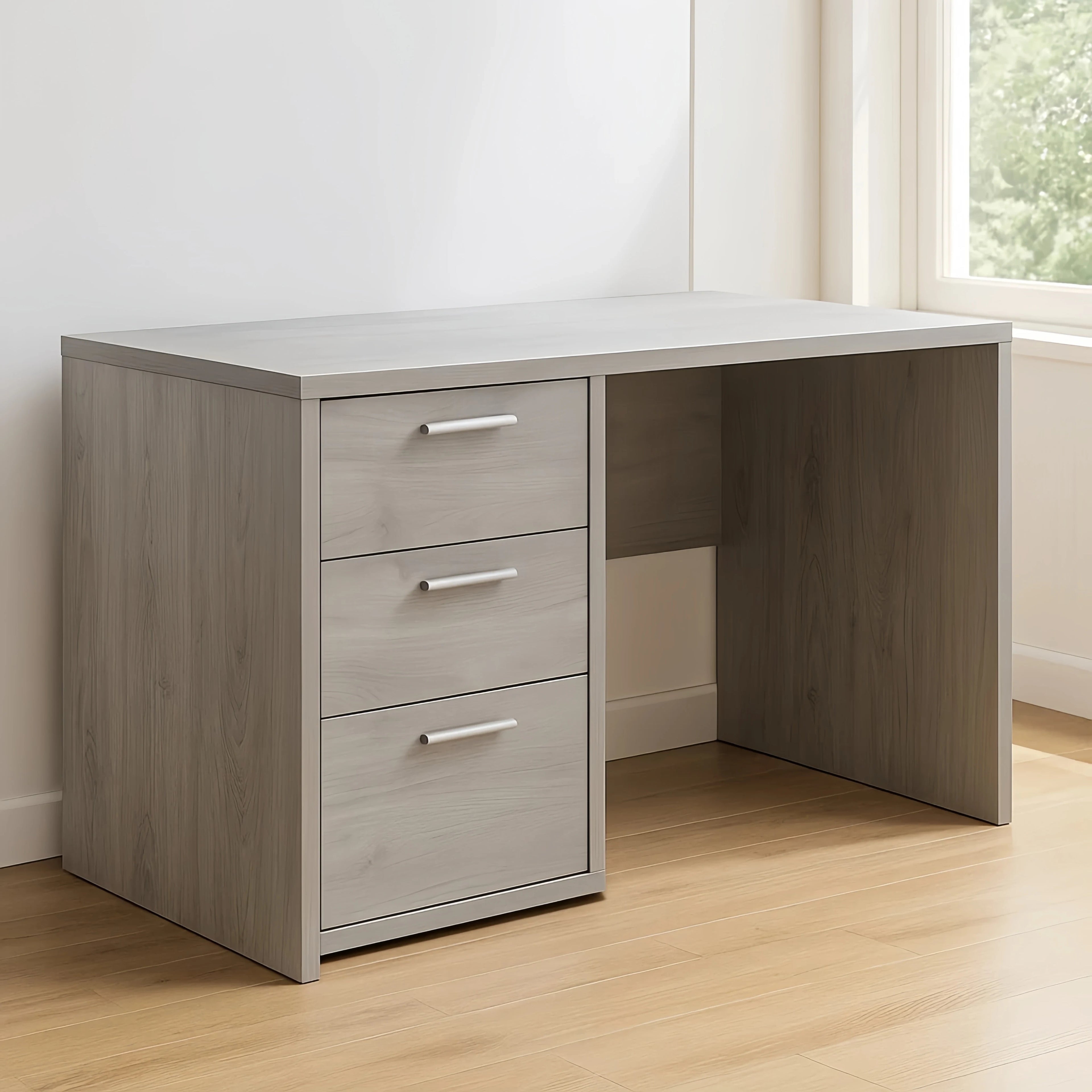 Bureau informatique,avec 3 tiroirs,MDF et métal,pour bureau ou chambre,130x50x82 cm