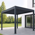 Pergola bioclimatique,gris anthracite,aluminium,pour extérieur,305x395x220 cm