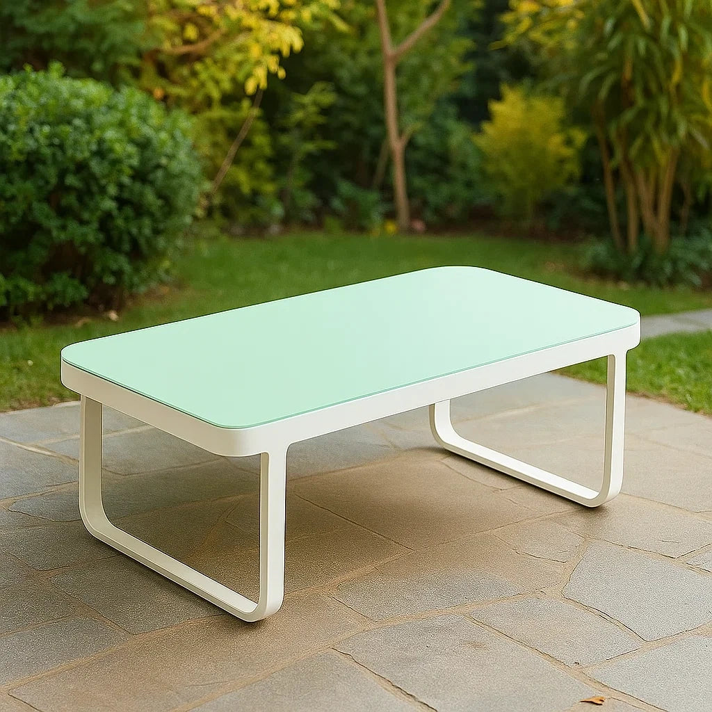 Table basse de jardin,table extérieure rectangulaire,aluminium,pour terrasse ou jardin,130x70x45 cm
