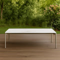 Table basse de jardin,table,blanche,aluminium,céramique,pour extérieur,171x76x38 cm