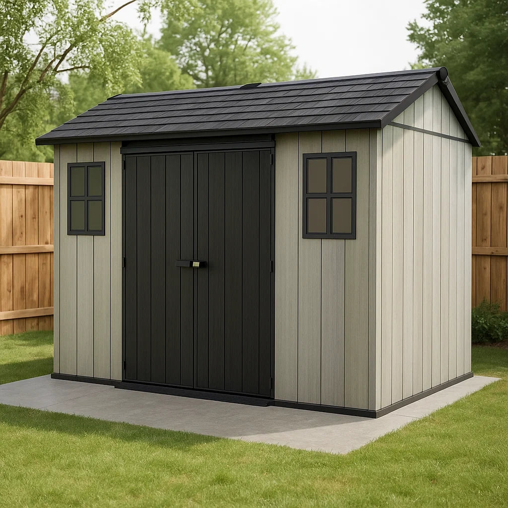 Abri de jardin résine,résine et plastique,pour rangement jardin,350x229x254 cm