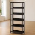 Bibliothèque,noir,MDF et métal,adapté au salon,80x30x190 cm